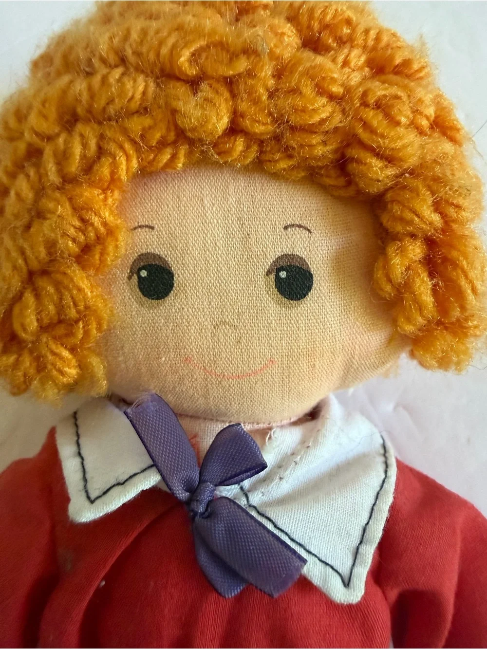 Vintage Knickerbocker Little Orphan Annie Plush Doll W/ Dog Sandy in Pocket 1977